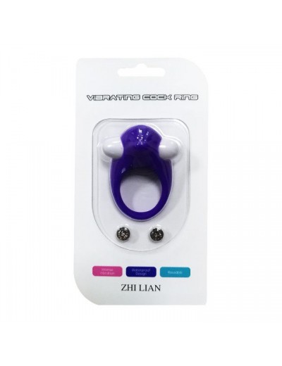 Фиолетовое эрекционное виброкольцо Zhi Lian