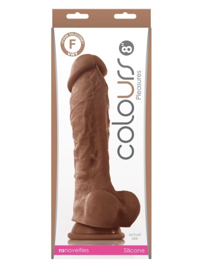 Кофейный фаллоимитатор на присоске 8 Dildo - 24,5 см.