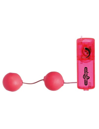 Розовые вагинальные шарики с вибрацией JELLY PINK