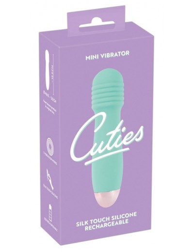 Мятный мини-вибратор Cuties Mini - 12,5 см.