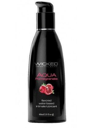 Лубрикант с ароматом граната Wicked Aqua Pomegranate - 60 мл.