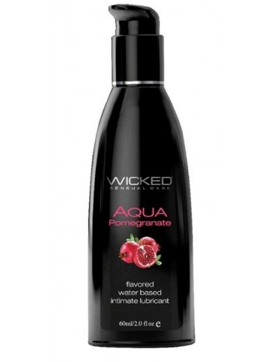 Лубрикант с ароматом граната Wicked Aqua Pomegranate - 60 мл.