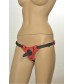 Красно-черные трусики с плугом Kanikule Strap-on Harness Anatomic Thong