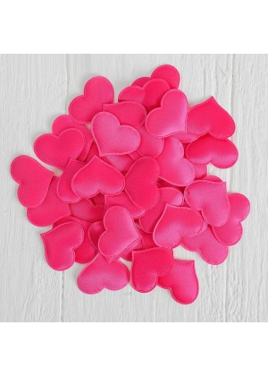 Набор ярко-розовых декоративных сердец - 50 шт.