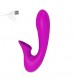 Фиолетовый фантазийный вибромассажер с клиторальным стимулятором