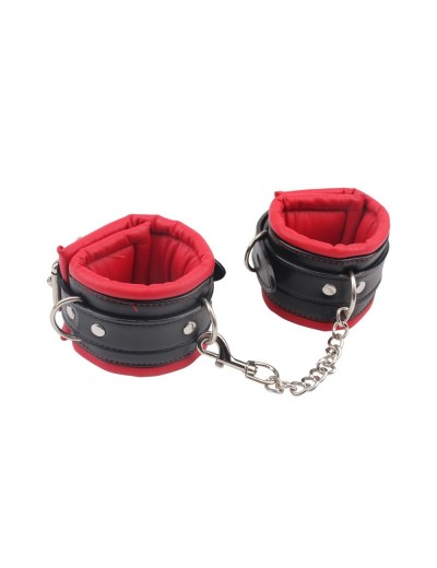Черно-красные кожаные оковы Super Soft Ankle Cuffs