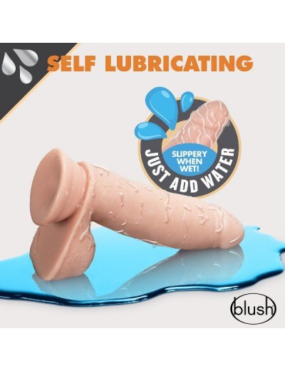 Телесный фаллоимитатор 7 inch Self Lubricating Dildo with Balls - 17,8 см.