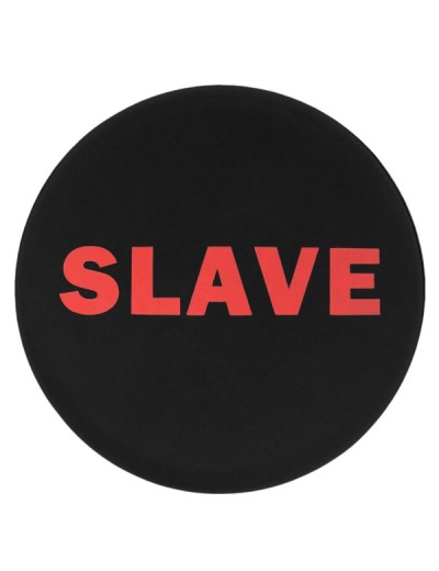 Черная анальная пробка для раба с надписью Slave Plug - 6,4 см.