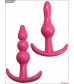 Набор из 4 розовых анальных пробок для ношения
