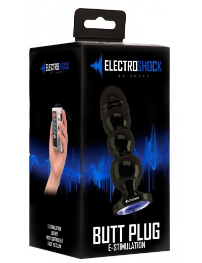 Темно-серая анальная пробка с электростимуляцией Bold Butt Plug - 14,1 см.