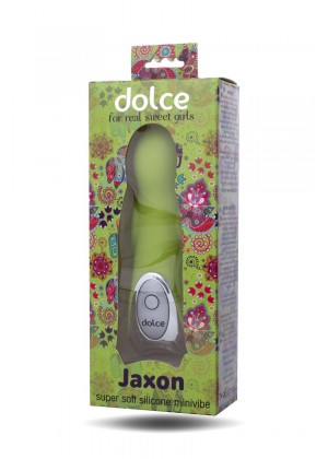 Нежно-зелёный вибратор Dolce Jaxon - 12,5 см.