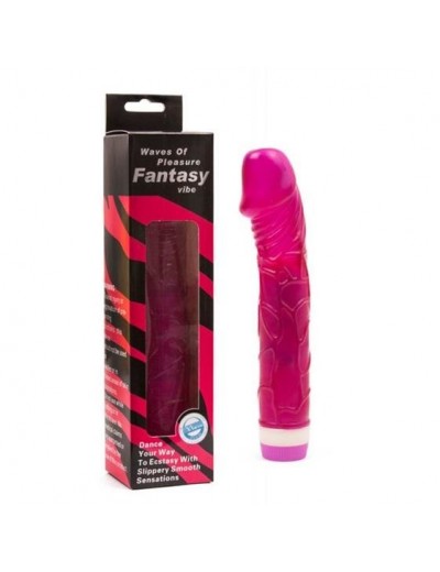 Лиловый вибратор Pleasure Fantasy с богатым рельефом - 22,5 см.