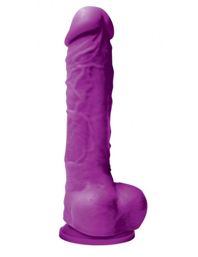 Фиолетовый фаллоимитатор на присоске Colours Pleasures 5  Dildo - 17,8 см.
