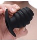 Средняя черная анальная пробка Hive Ass Tunnel Silicone Ribbed Hollow Anal Plug Medium - 8,13 см.