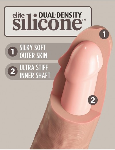 Телесный фаллоимитатор 7  Silicone Dual Density Cock - 21 см.