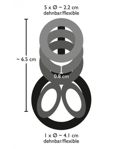 Дымчатая насадка на пенис и мошонку с гребнем Penis Hodenring