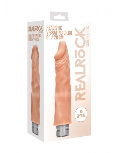 Телесный реалистичный вибратор Vibrating Dildo - 21,5 см.