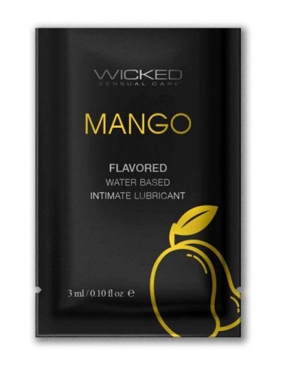 Лубрикант на водной основе с ароматом манго Wicked Aqua Mango - 3 мл.