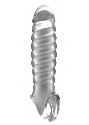 Прозрачная ребристая насадка Stretchy Penis Extension No.32