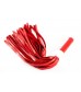 Красная плеть из натуральной кожи с белой меховой отделкой - 50 см.