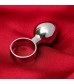 Серебристая алюминиевая анальная пробка с кольцом