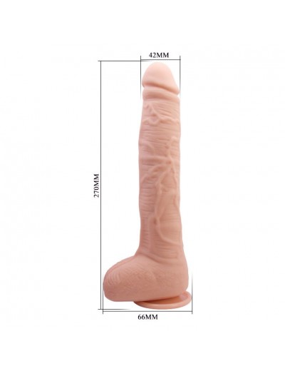 Телесный фаллоимитатор-гигант на присоске Dick - 27 см.