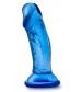 Синий анальный фаллоимитатор Sweet N Small 4 Inch Dildo with Suction Cup - 11,4 см.