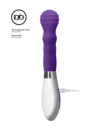 Фиолетовый вибромассажер Alida - 21 см.