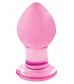 Малая розовая стеклянная анальная пробка Crystal Small - 6,2 см.