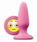 Розовая силиконовая пробка среднего размера Emoji OMG - 10,2 см.