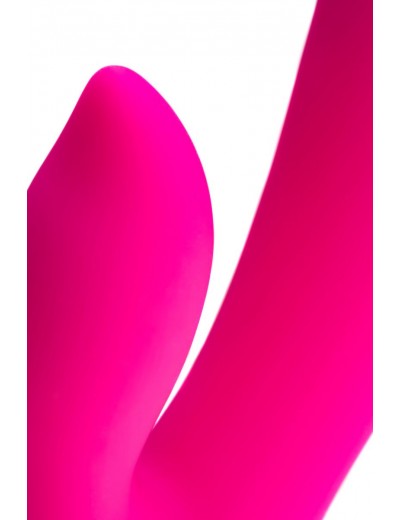 Розовый силиконовый вибратор с клиторальным стимулятором LIA - 19 см.