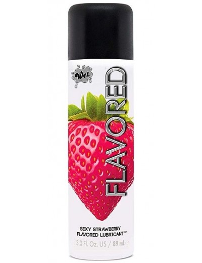 Лубрикант Wet Flavored Sexy Strawberry с ароматом клубники - 89 мл.