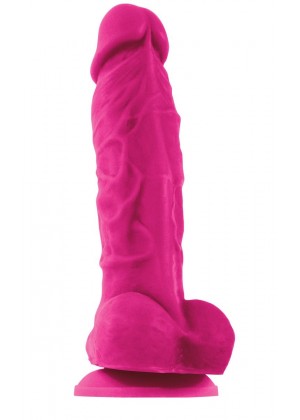 Ярко-розовый фаллоимитатор на присоске ColourSoft 5  Soft Dildo - 17,8 см.