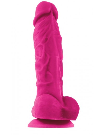 Ярко-розовый фаллоимитатор на присоске ColourSoft 5  Soft Dildo - 17,8 см.