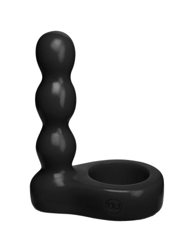 Черный анальный стимулятор с силиконовым кольцом Platinum Premium Silicone - The Double Dip 2 - Black