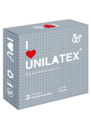 Презервативы с точками Unilatex Dotted - 3 шт. 