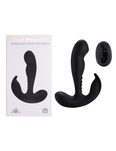 Черный стимулятор простаты Remote Control Prostate Stimulator with Rolling Ball - 13,3 см.