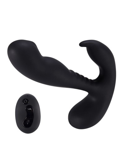 Черный стимулятор простаты Remote Control Prostate Stimulator with Rolling Ball - 13,3 см.