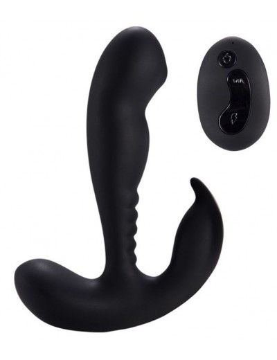 Черный стимулятор простаты Remote Control Prostate Stimulator with Rolling Ball - 13,3 см.