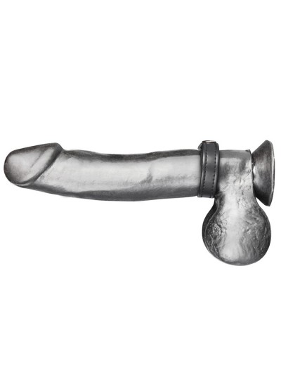 Кольцо на пенис из искусственной кожи на клепках SNAP COCK RING
