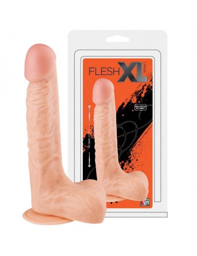 Большой реалистичный фаллоимитатор на присоске FleshXL- 23 см.