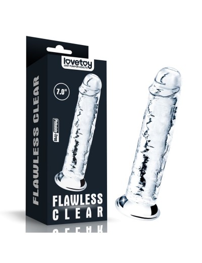 Прозрачный фаллоимитатор на присоске Flawless Clear Dildo - 18 см.