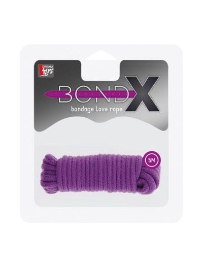 Фиолетовая веревка для связывания BONDX LOVE ROPE - 5 м.