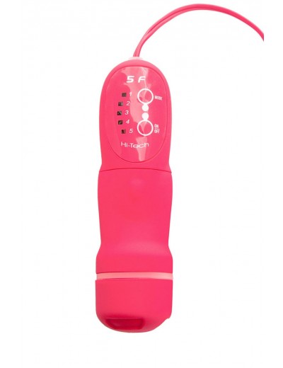 Розовая вибровтулка с выносным пультом управления вибрацией  POPO Pleasure - 11,9 см.