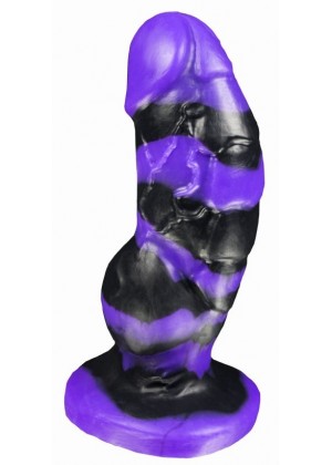Черно-фиолетовый фаллоимитатор Мартин medium - 24,5 см.
