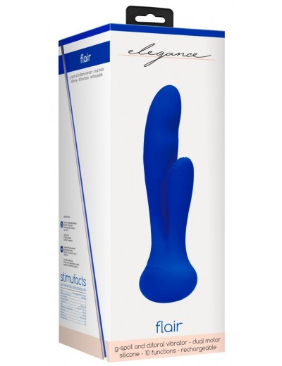 Синий вибратор G-Spot and Clitoral Vibrator Flair - 17,5 см.