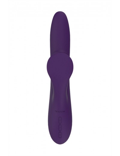 Фиолетовый вибратор с клиторальным стимулятором Nalone Peri - 23,3 см.