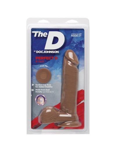 Фаллоимитатор-мулат The D Perfect D 8  Caramel - 20,3 см.