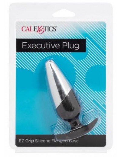 Серебристо-черная анальная пробка Executive Plug - 11,5 см.