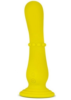 Желтый вибратор на присоске Nude Impressions 04 - 18 см.